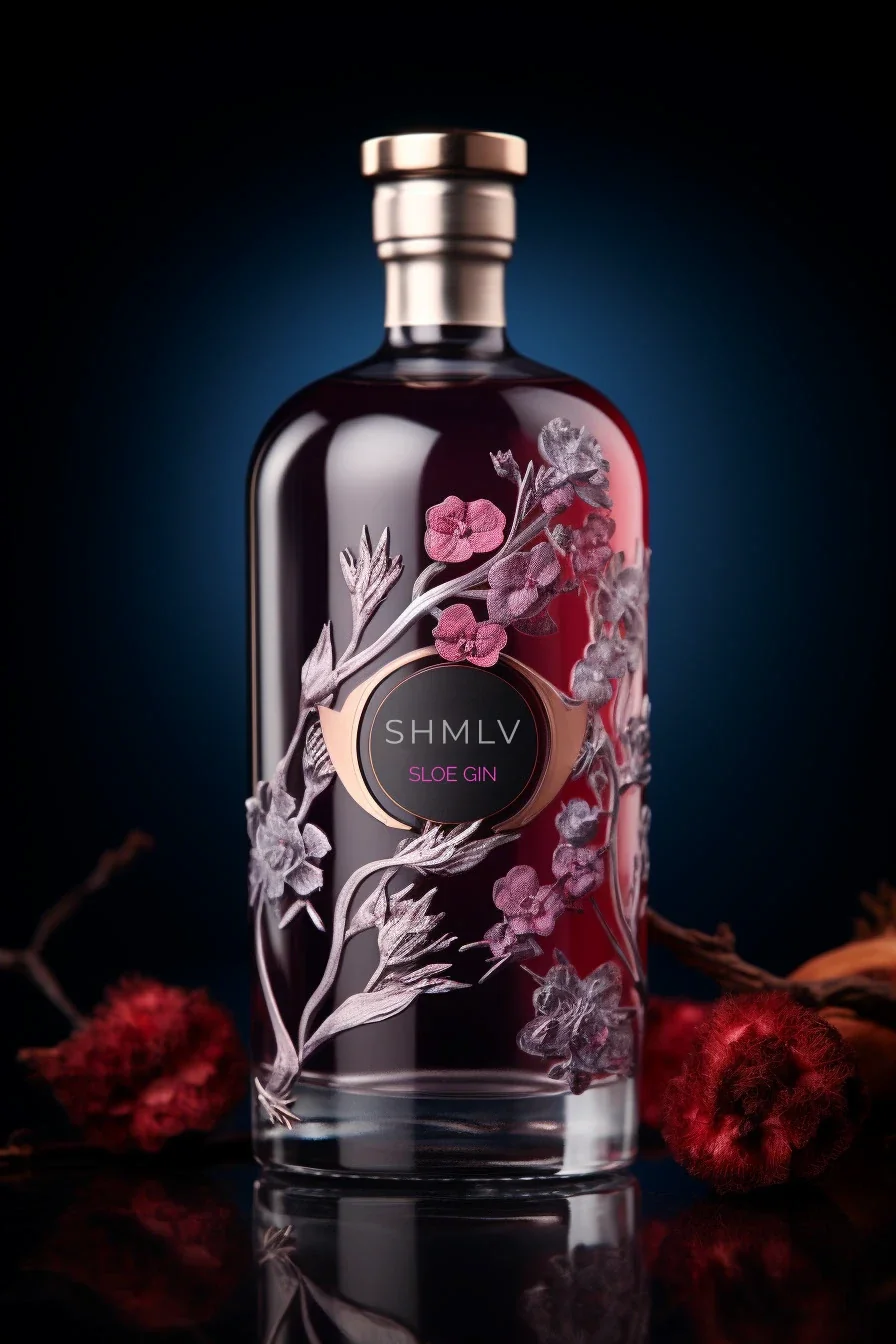 SHMLV / Gin — Bottle design · AI-assisted packaging, view 02