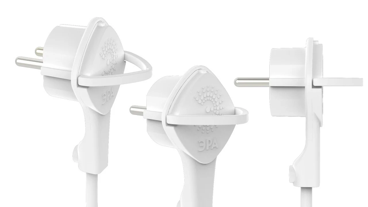 Industrial design of the ERA flat plug, designed by Vladimir Shmoylov and Dmitry Lyubimov in 2014.